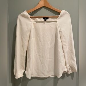 J Crew Square-neck‎ long-sleeve top in 365 crepe- Size 00